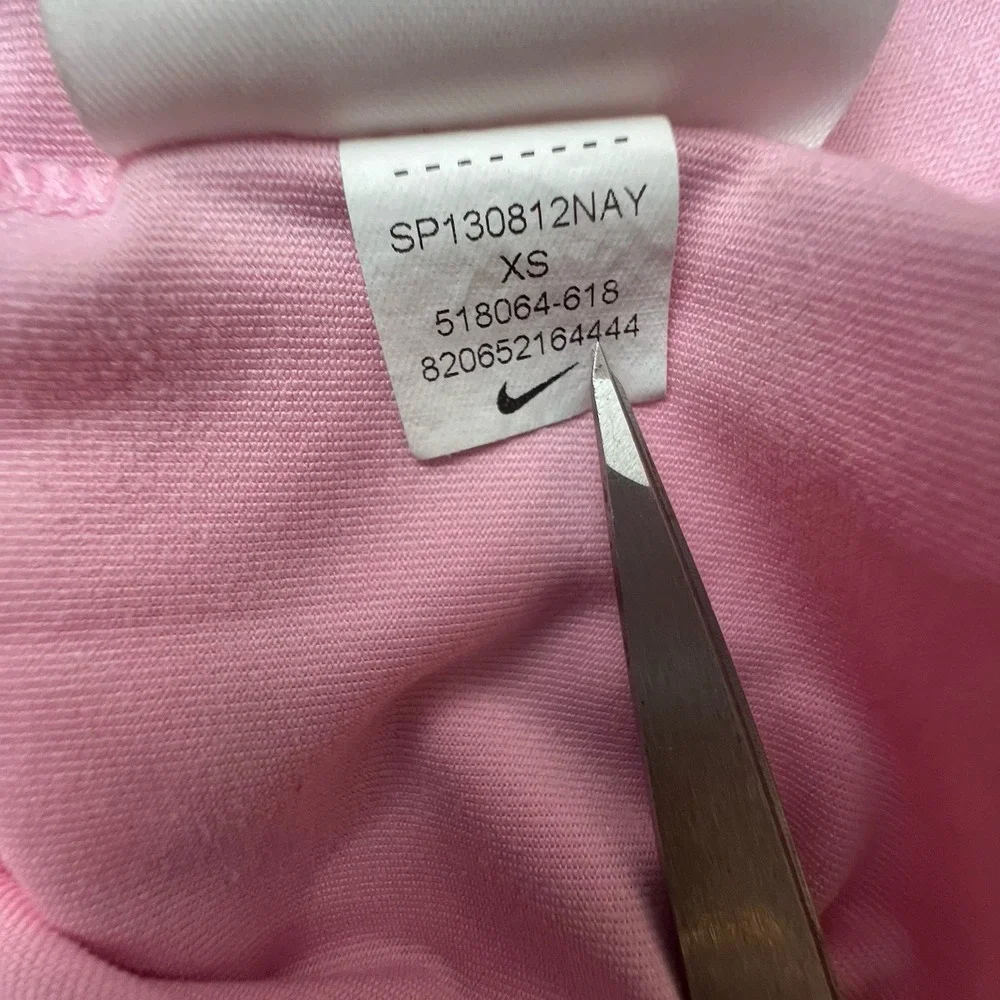 Nike Golf Tour Performance Dri Fit  Women's Sleeveless Polka Dot Collar XS Pink